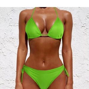 Women's medium lime green bikini brand new